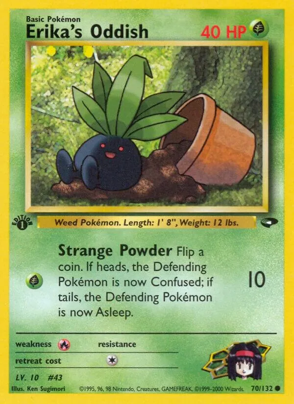 Gym Challenge 영어판 Erika's Oddish 70 카드 앞면