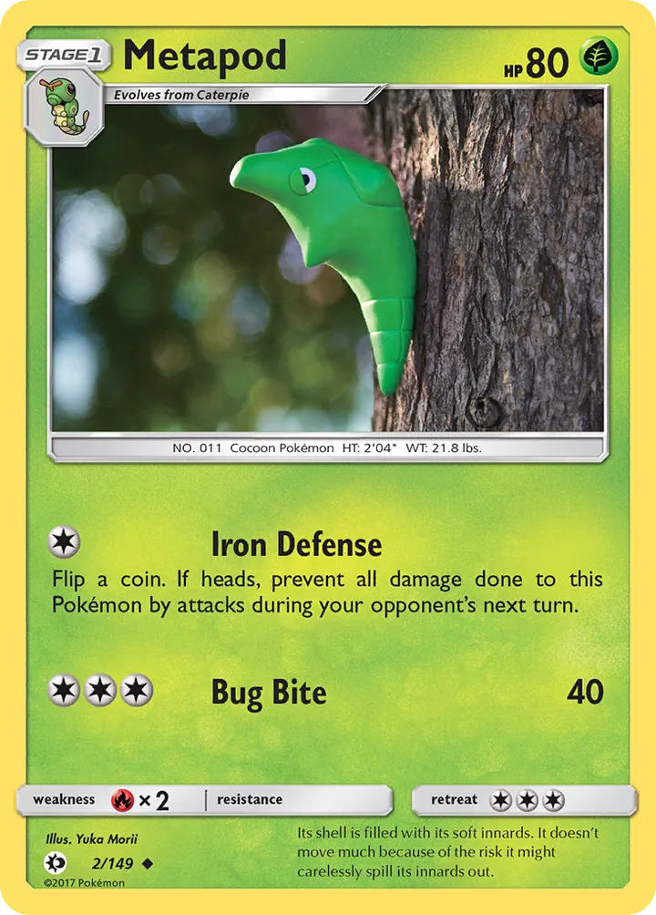 Sun & Moon 英語版 Metapod 2 カード表面