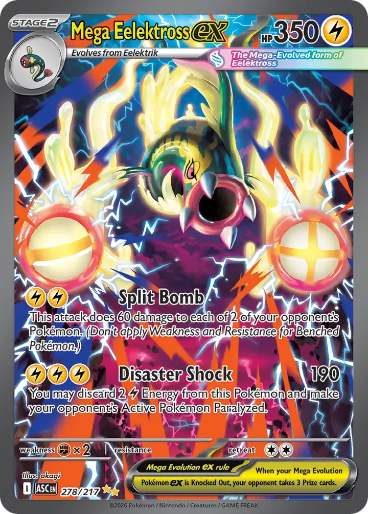 Mega Evolution—Ascended Heroes 영어판 Mega Eelektross ex 278 카드 앞면