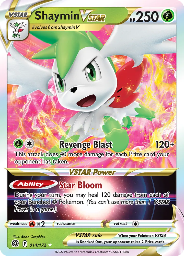 Sword & Shield—Brilliant Stars 英語版 Shaymin VSTAR 14 カード表面
