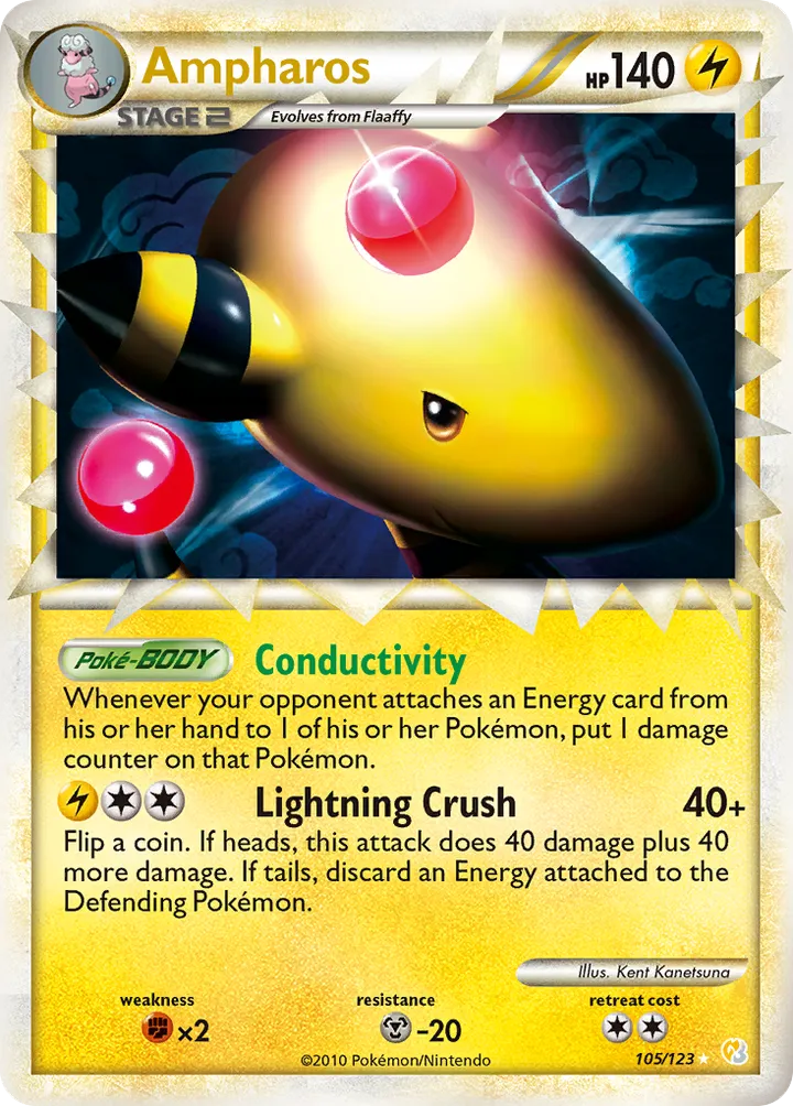 HeartGold & SoulSilver 英語版 Ampharos 105 カード表面