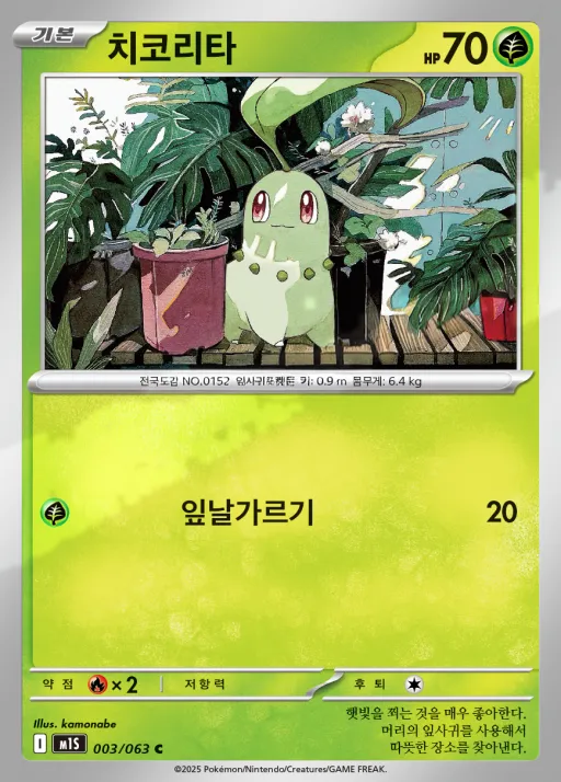 메가심포니아 韓国語版 치코리타 3 カード表面