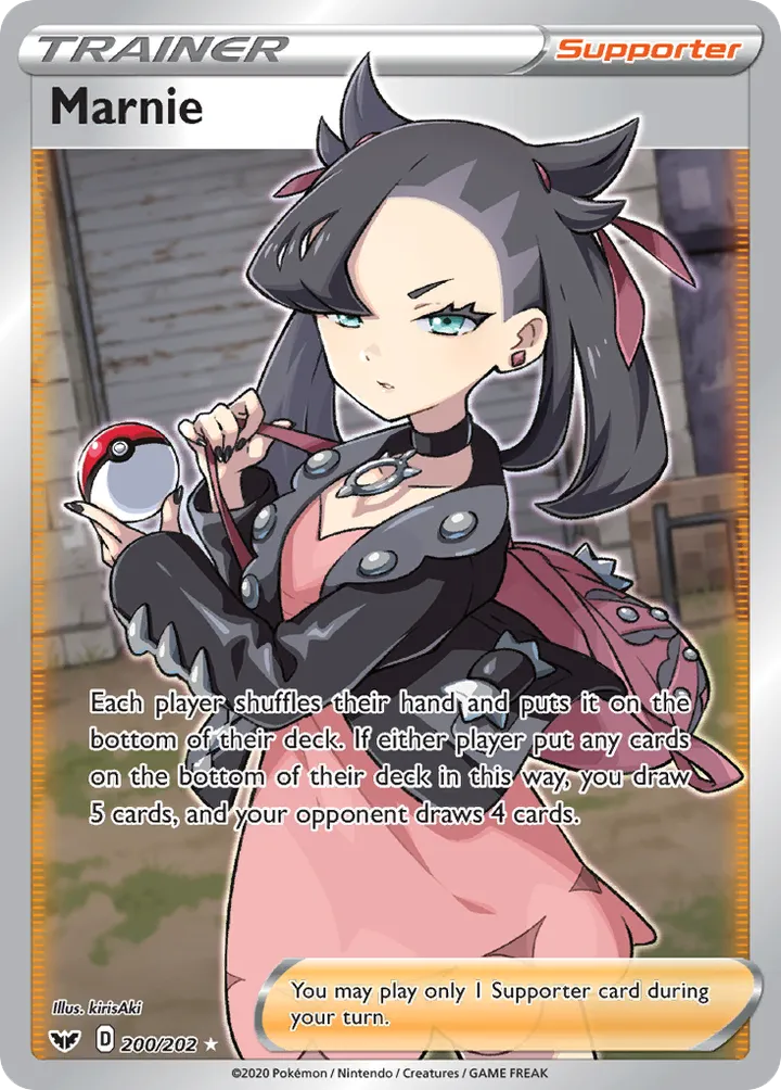 Sword & Shield 英語版 Marnie 200 カード表面