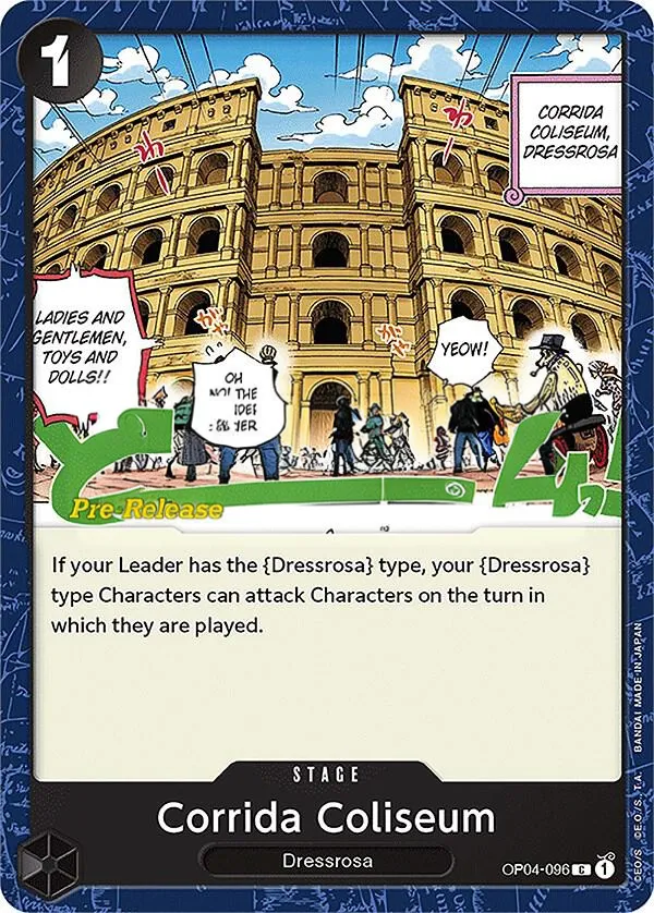 Kingdoms of Intrigue 영어판 Corrida Coliseum OP04-096 · 세트 출시 행사 카드 앞면