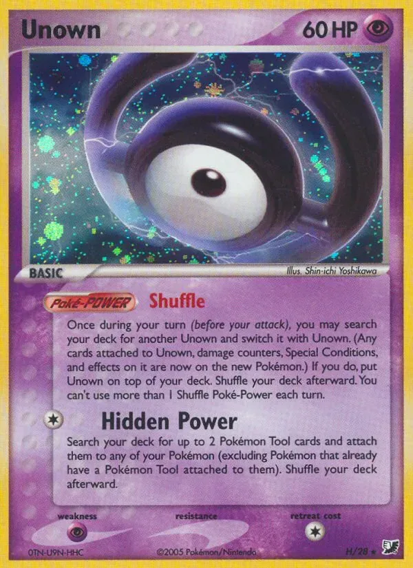 EX Unseen Forces 영어판 Unown H 카드 앞면