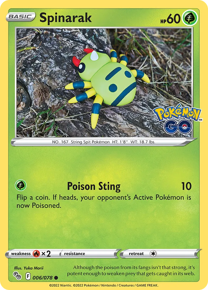 Pokémon TCG: Pokémon GO 英語版 Spinarak 6 カード表面