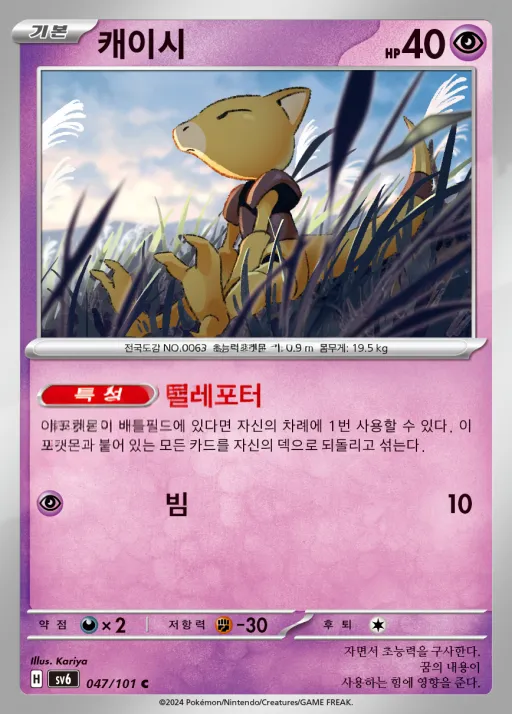 변환의 가면 韓国語版 캐이시 47 カード表面