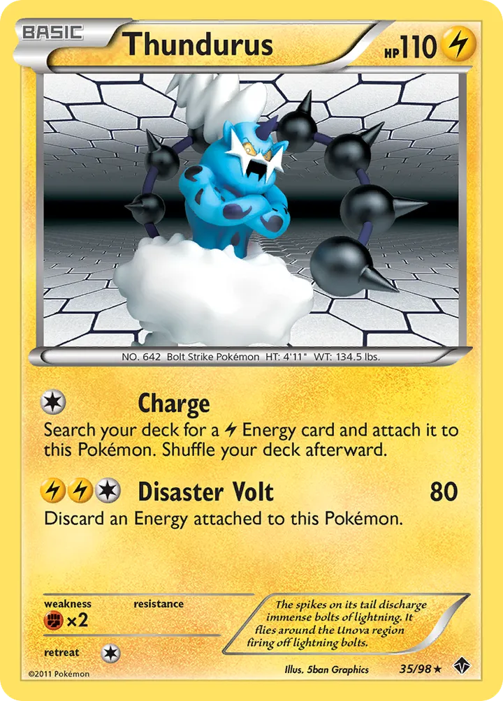 Black & White—Emerging Powers 영어판 Thundurus 35 카드 앞면