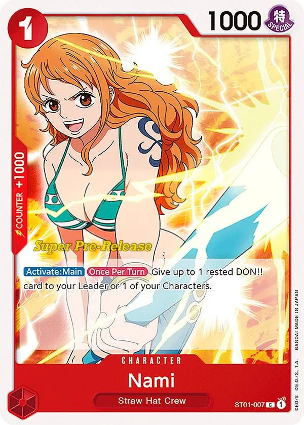 Front of Nami ST01-007 · Pre-Release, Straw Hat Crew English