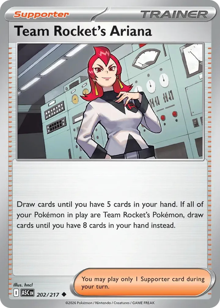 Mega Evolution—Ascended Heroes 영어판 Team Rocket's Ariana 202 카드 앞면