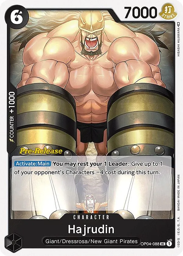 Front of Hajrudin OP04-088 · Pre-Release, Kingdoms of Intrigue English