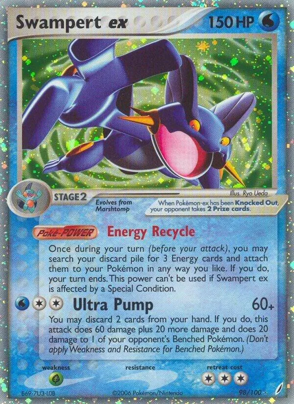 EX Crystal Guardians 영어판 Swampert ex 98 카드 앞면