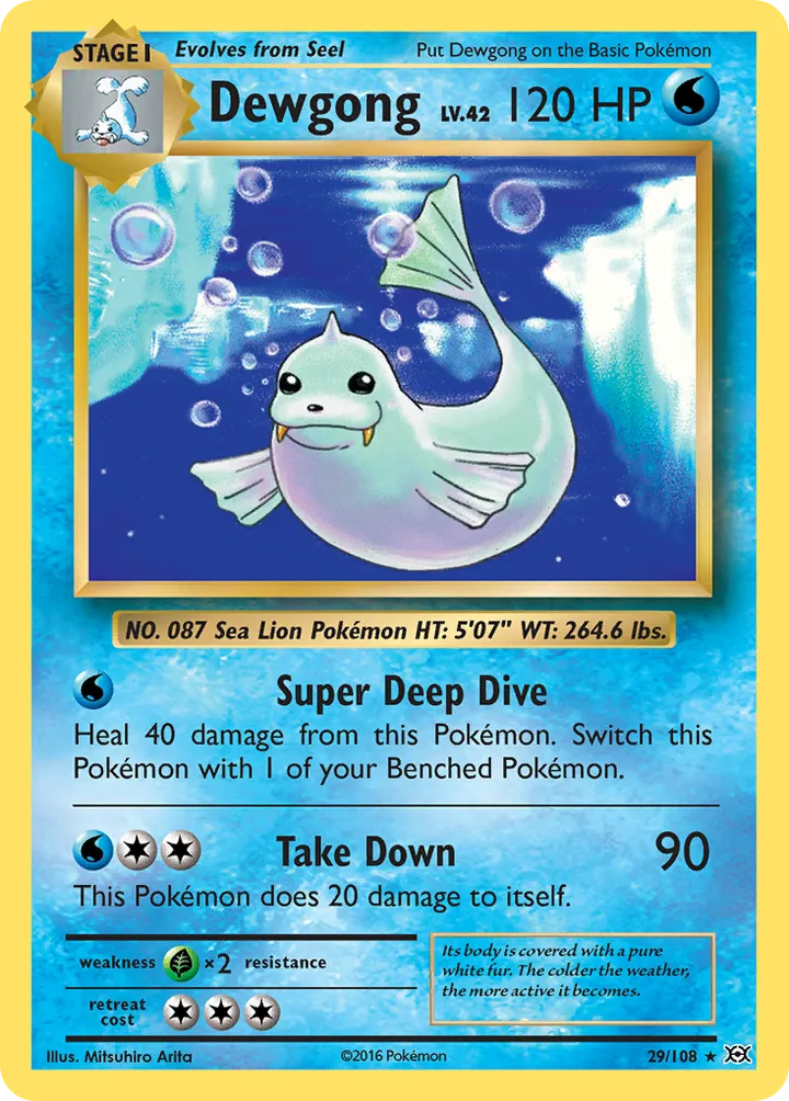 XY—Evolutions 영어판 Dewgong 29 카드 앞면