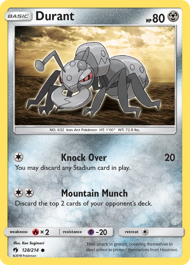 Sun & Moon—Lost Thunder 英語版 Durant 128 カード表面