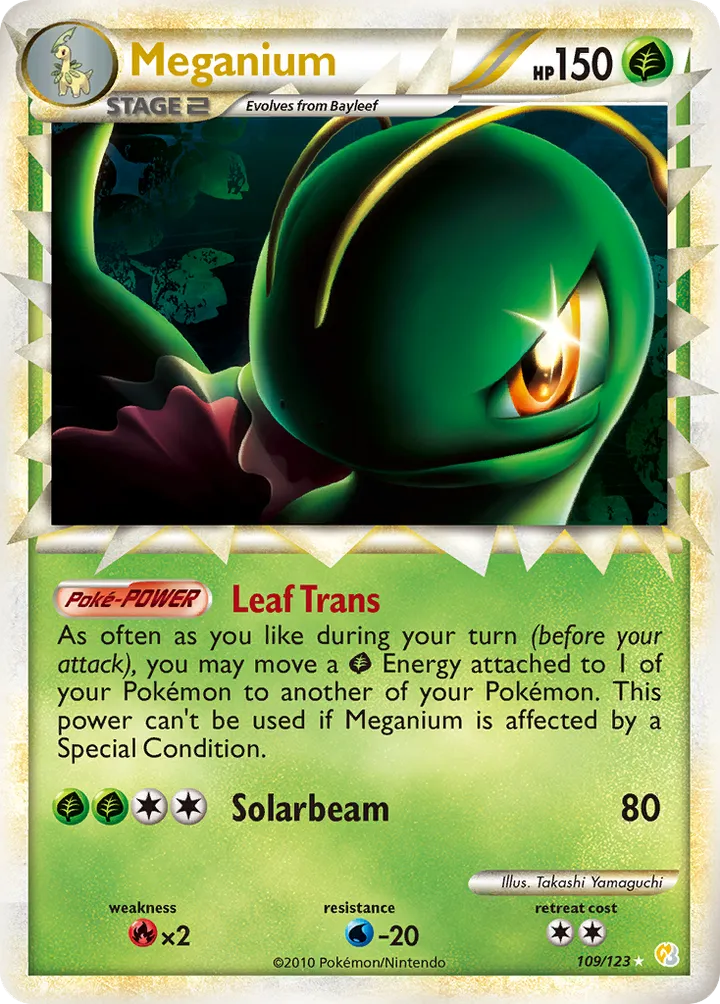 HeartGold & SoulSilver 英語版 Meganium 109 カード表面