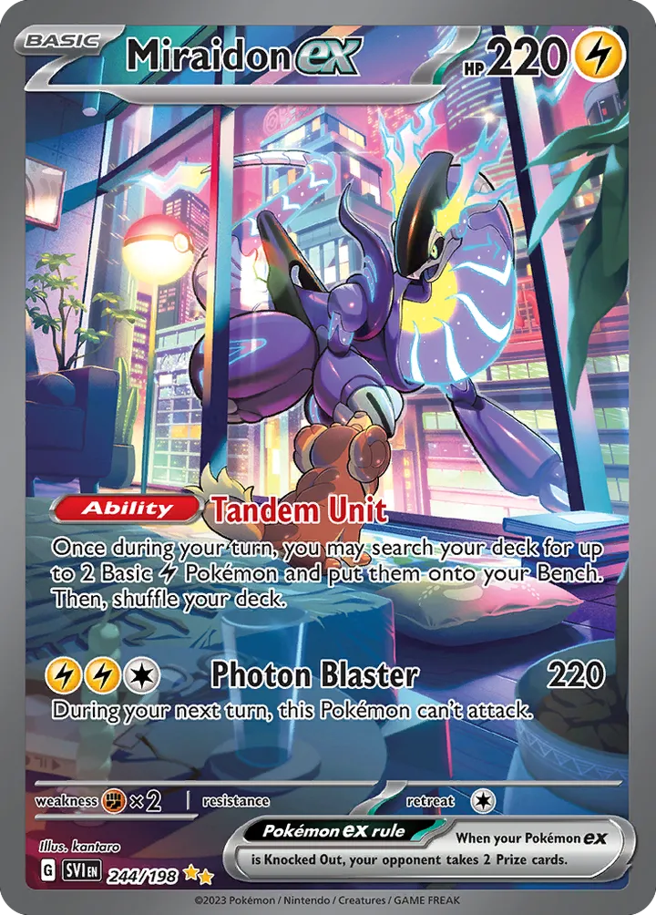 Scarlet & Violet 영어판 Miraidon ex 244 카드 앞면