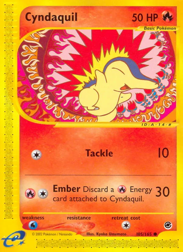 Front of Cyndaquil 105, Expedition Base Set English