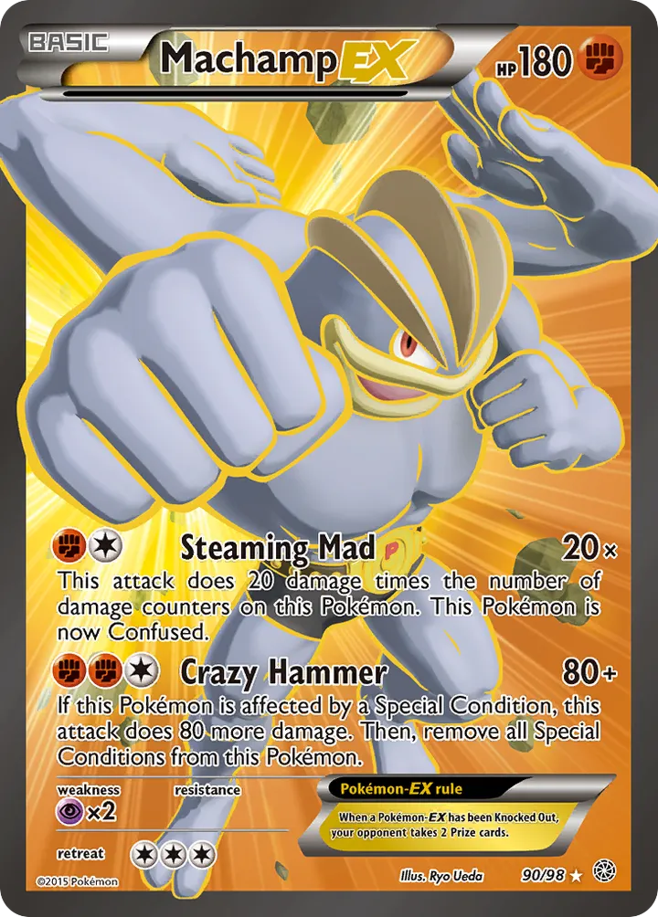 XY—Ancient Origins 英語版 Machamp-EX 90 カード表面