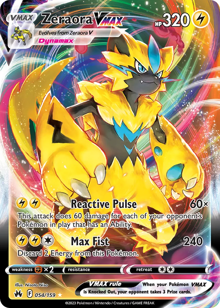 Crown Zenith 영어판 Zeraora VMAX 54 카드 앞면