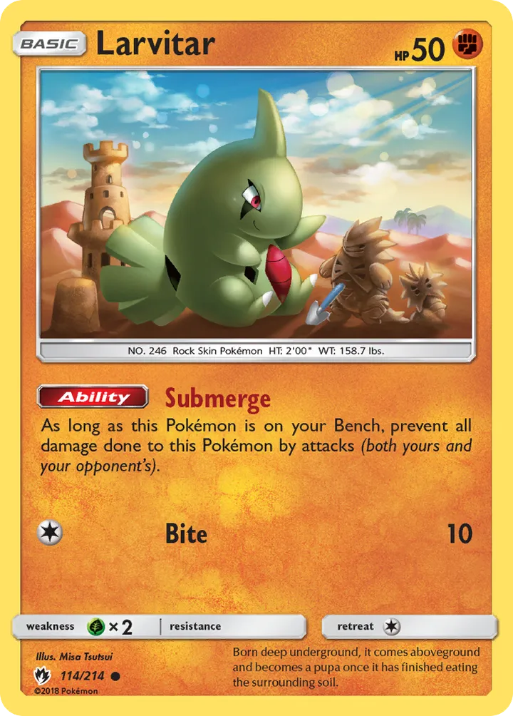 Sun & Moon—Lost Thunder 영어판 Larvitar 114 카드 앞면