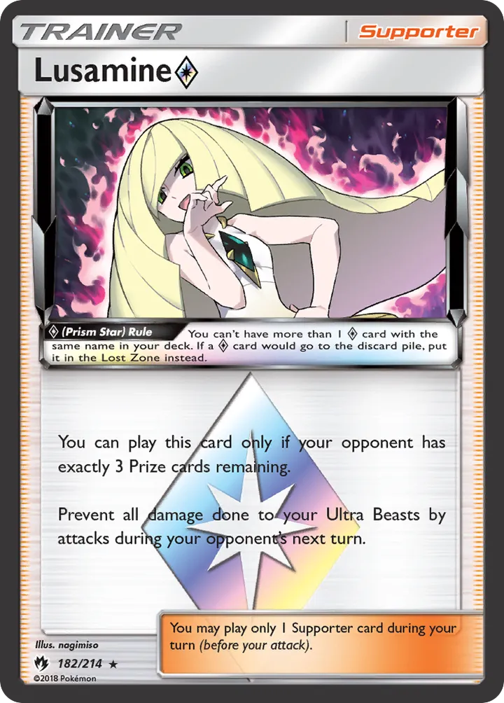 Sun & Moon—Lost Thunder 영어판 Lusamine ◇ 182 카드 앞면