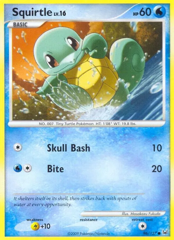 Platinum 英語版 Squirtle 96 カード表面