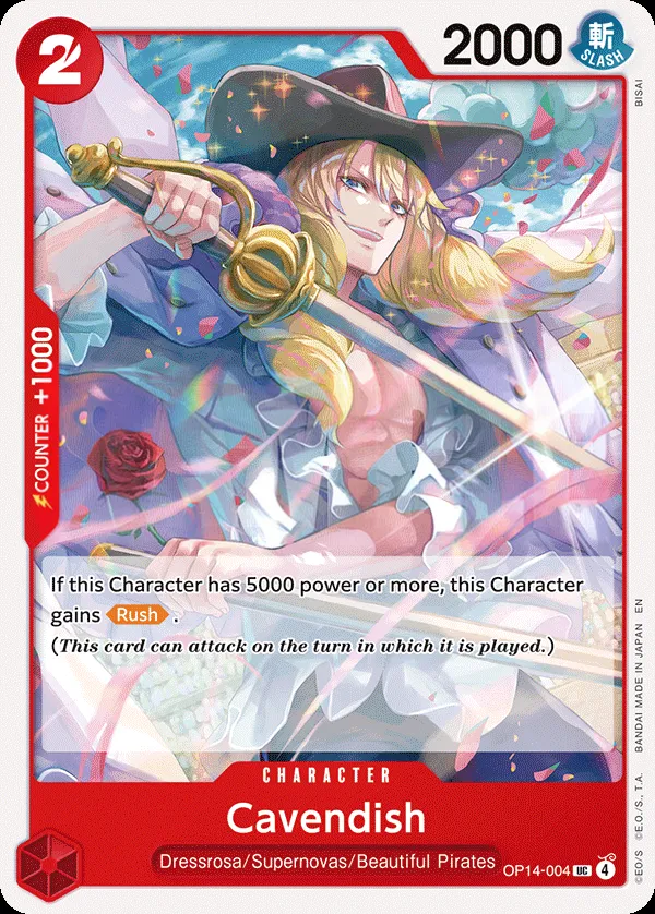 The Azure Sea's Seven 영어판 Cavendish OP14-004 카드 앞면