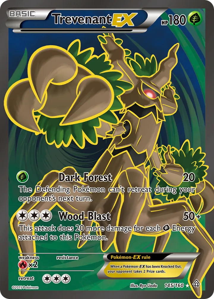 XY—Primal Clash 영어판 Trevenant-EX 145 카드 앞면