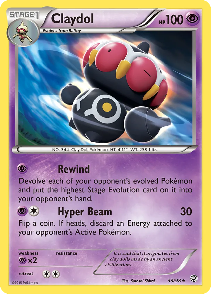 XY—Ancient Origins 영어판 Claydol 33 카드 앞면