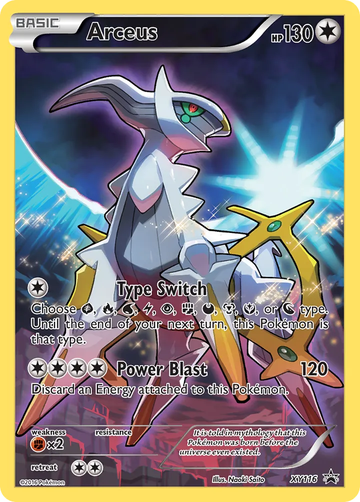 XY Black Star Promos 영어판 Arceus XY116 카드 앞면