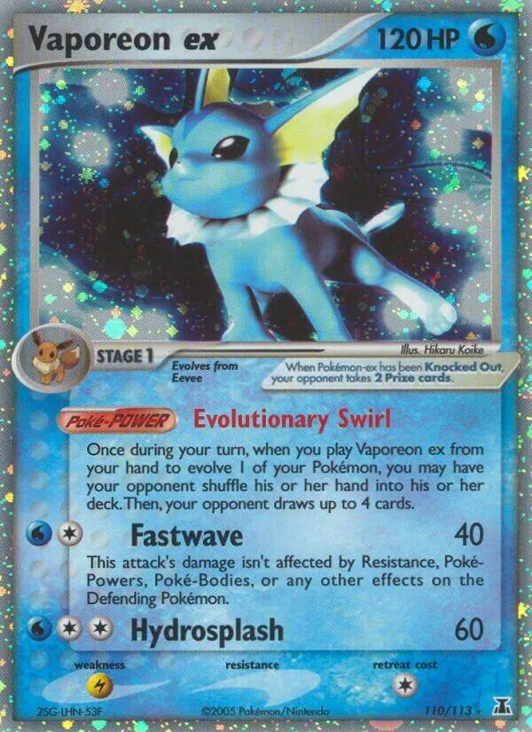 EX Delta Species 영어판 Vaporeon ex 110 카드 앞면