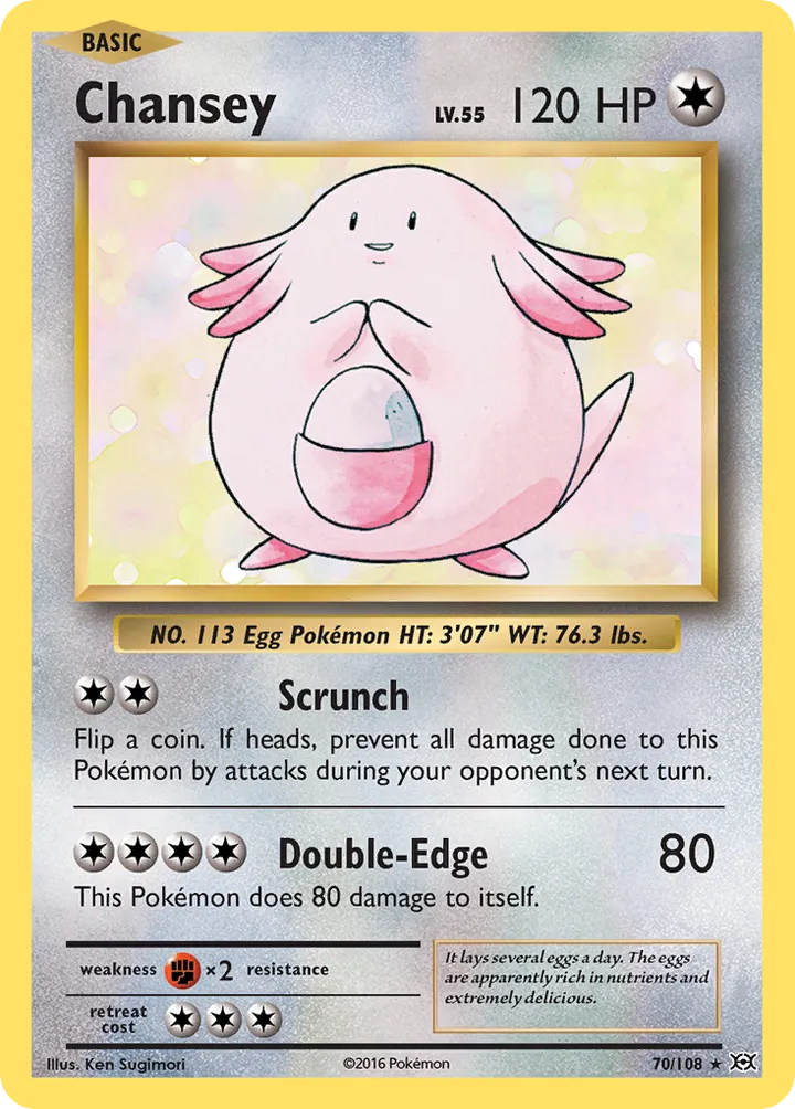 XY—Evolutions 英語版 Chansey 70 カード表面