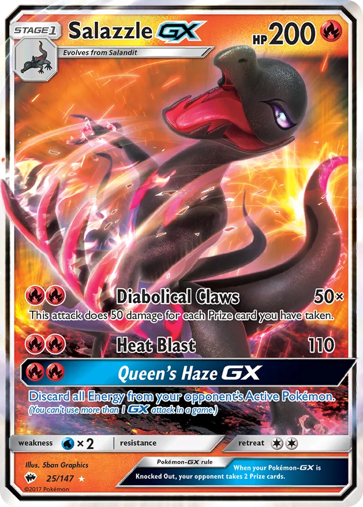 Sun & Moon—Burning Shadows 英語版 Salazzle-GX 25 カード表面