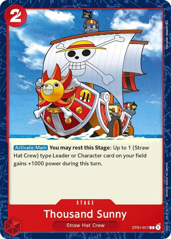 Straw Hat Crew 영어판 Thousand Sunny ST01-017 카드 앞면