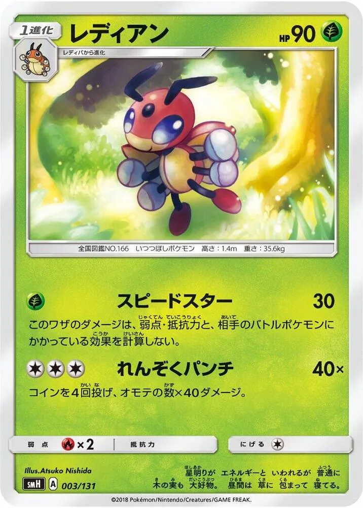 Front of Ledian 3, GXスタートデッキ(草ラランテス/炎リザードン/水ラプラス/雷ライチュウ/超ミュウツー/闘ルガルガン/悪イベルタル/鋼メタグロス/フェアリーゼルネアス、全9種) Japanese