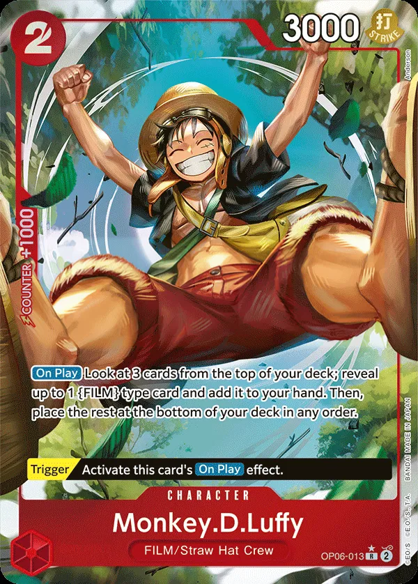 Wings of the Captain 英語版 Monkey.D.Luffy OP06-013 · パラレル カード表面