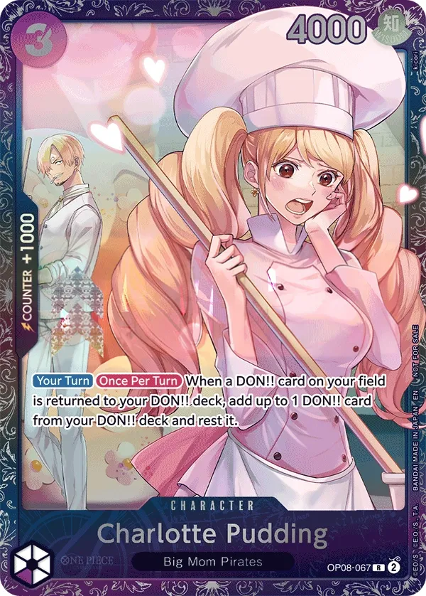 Two Legends 영어판 Charlotte Pudding OP08-067 · 패럴렐 2 카드 앞면