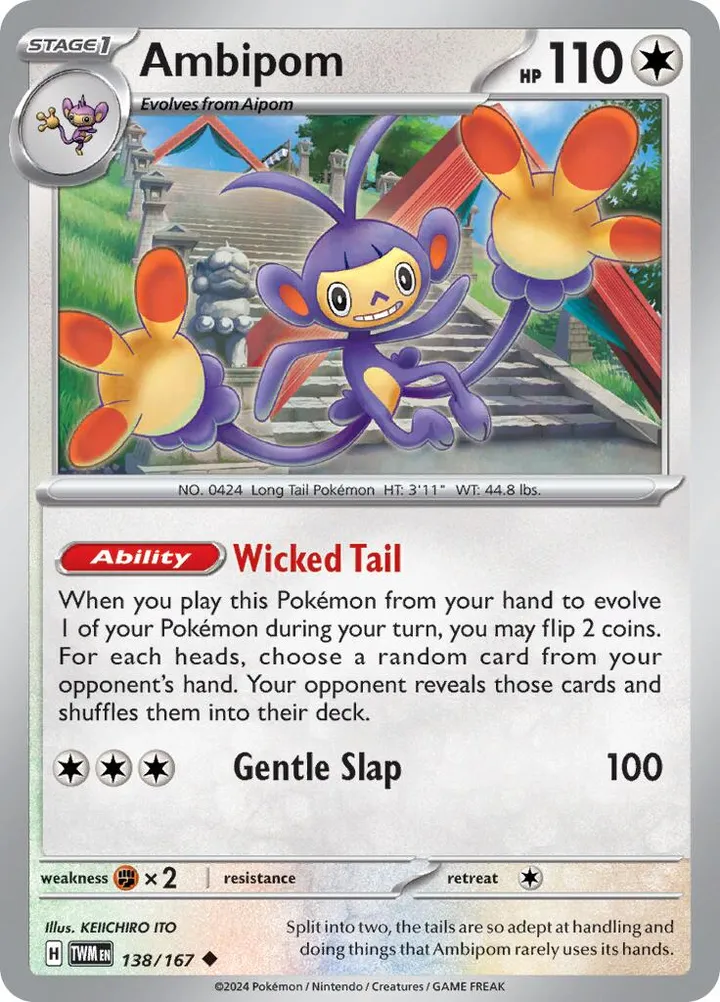 Front of Ambipom 138, Scarlet & Violet—Twilight Masquerade English