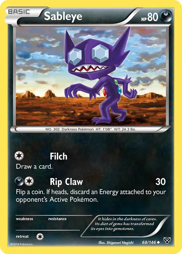 XY 영어판 Sableye 68 카드 앞면