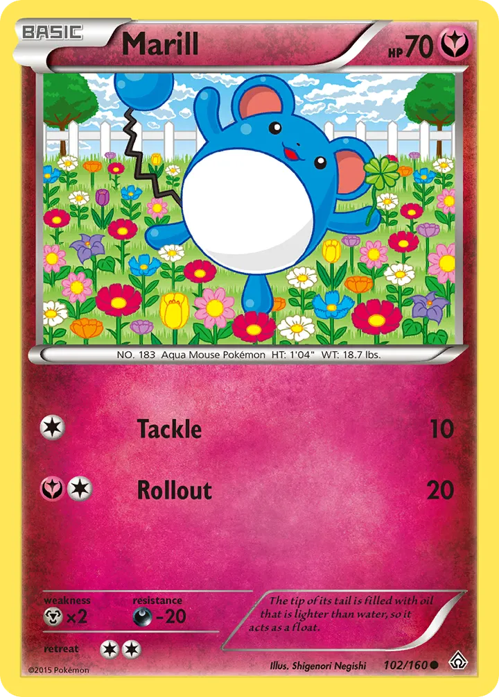 XY—Primal Clash 英語版 Marill 102 カード表面