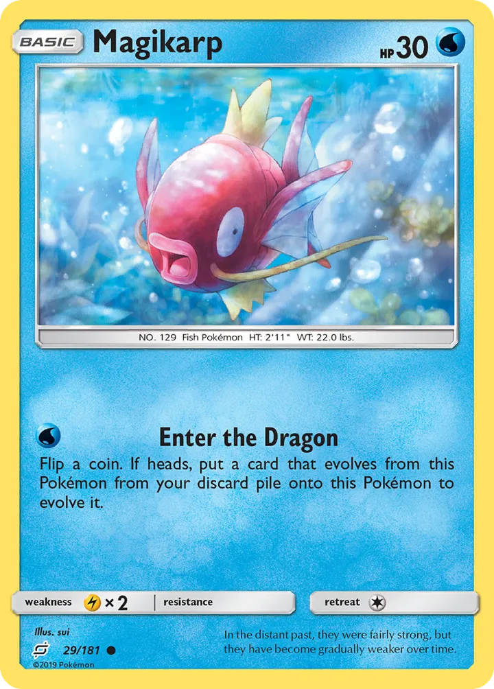 Sun & Moon—Team Up 영어판 Magikarp 29 카드 앞면