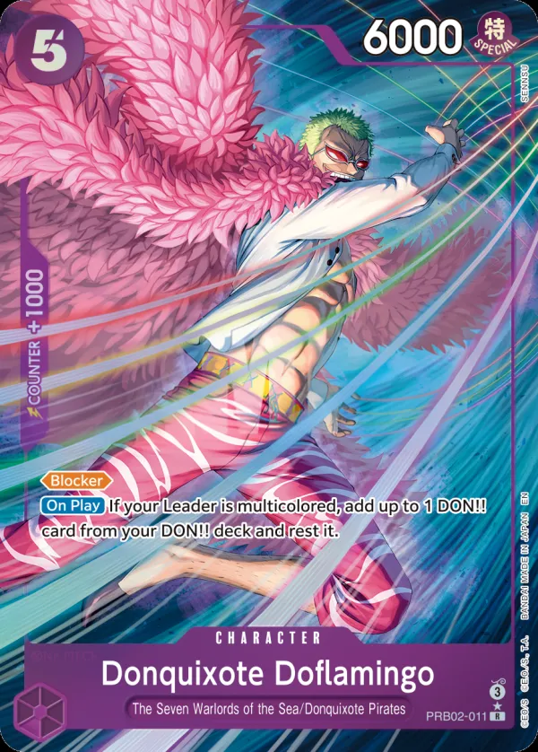 One Piece Card The Best vol.2 영어판 Donquixote Doflamingo PRB02-011 · 패럴렐 카드 앞면