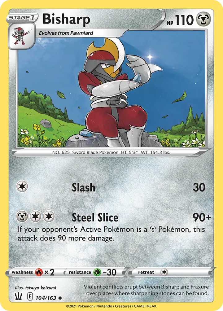 Sword & Shield—Battle Styles 영어판 Bisharp 104 카드 앞면