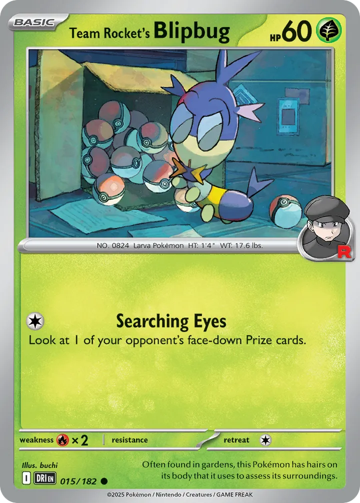 Scarlet & Violet—Destined Rivals 영어판 Team Rocket's Blipbug 15 카드 앞면