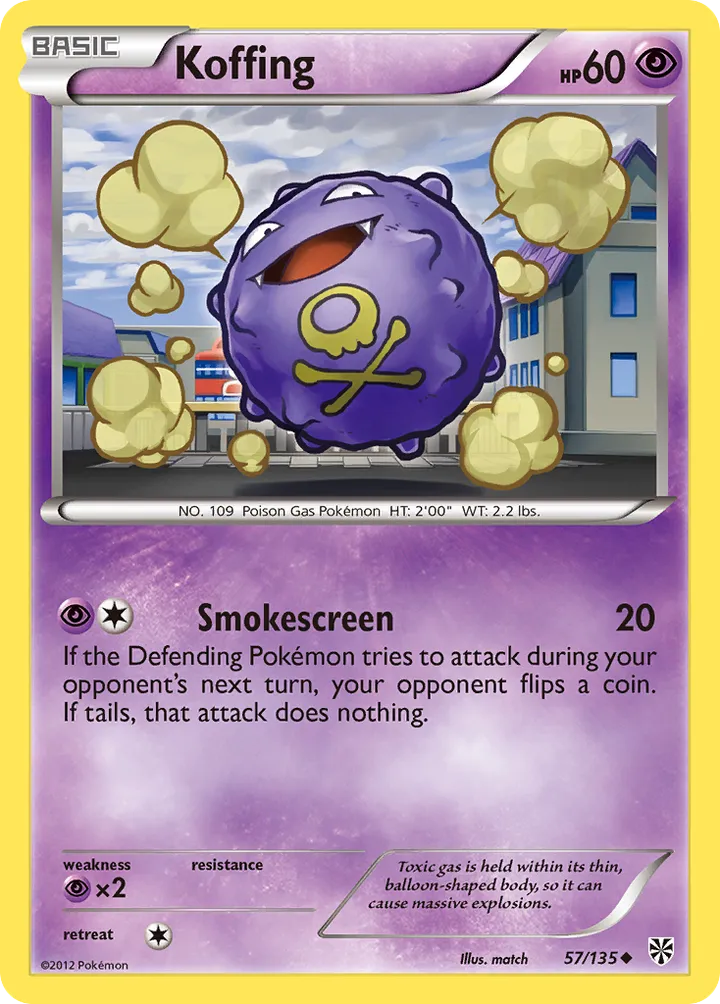 Black & White—Plasma Storm 영어판 Koffing 57 카드 앞면