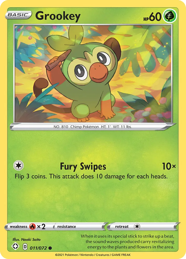 Shining Fates 英語版 Grookey 11 カード表面