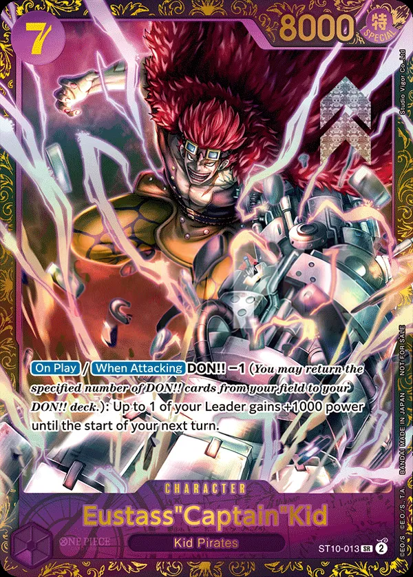 The Three Captains 英語版 Eustass"Captain"Kid ST10-013 · パラレル カード表面