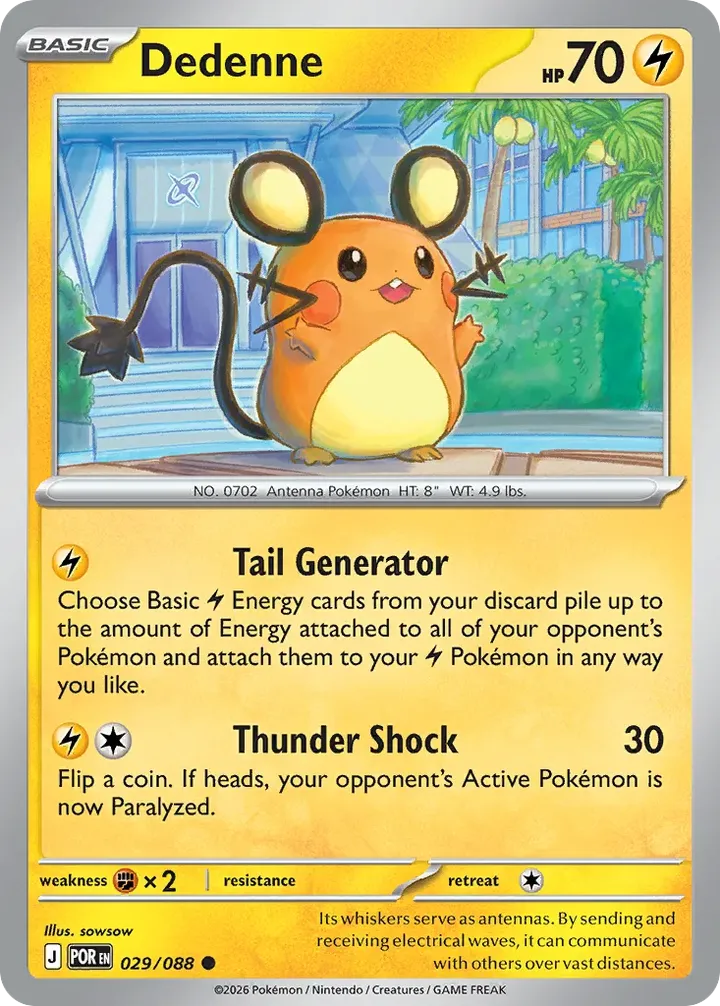 Mega Evolution—Perfect Order 영어판 Dedenne 29 카드 앞면