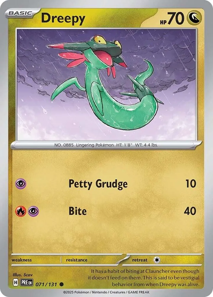 Scarlet & Violet—Prismatic Evolutions 영어판 Dreepy 71 카드 앞면