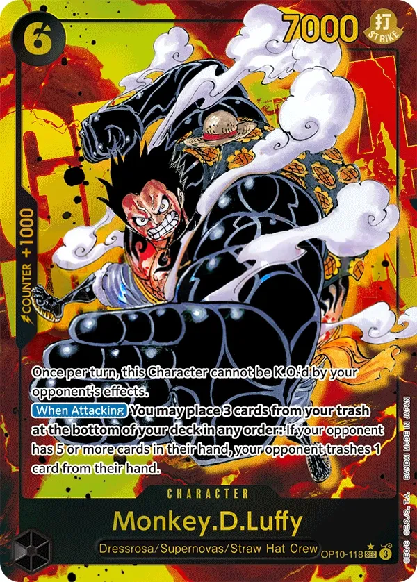 Royal Blood 영어판 Monkey.D.Luffy OP10-118 · 패럴렐 카드 앞면
